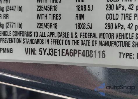 2023 Tesla Model 3 Rear-Wheel Drive из США, поврежденный, VIN 5YJ3E1EA6PF408116